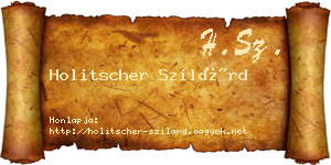 Holitscher Szilárd névjegykártya